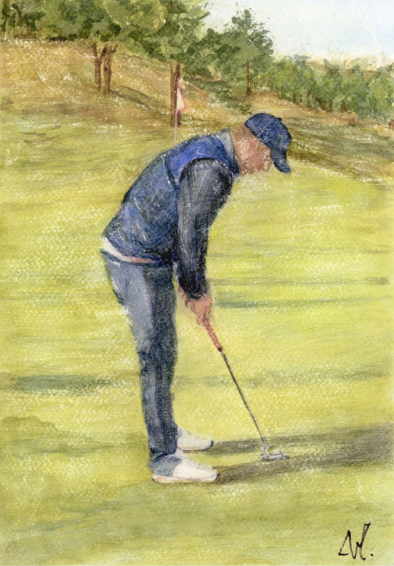 Retratos personalizados golfistas